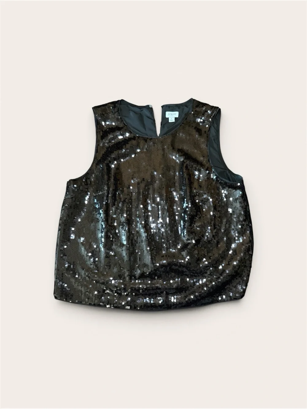 J. Crew Black Sequin V-Neck Tank